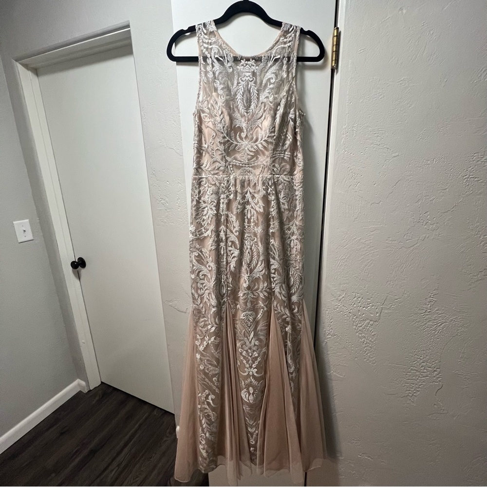 Alex Evenings Champagne Fit & Flare Mother of the Bride Dress